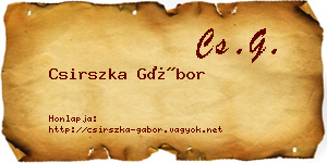 Csirszka Gábor névjegykártya